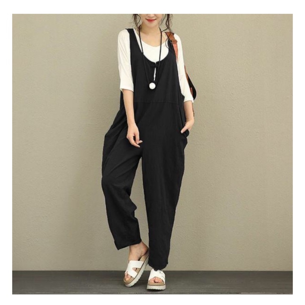 NWOT Black Cotton Jumpsuit